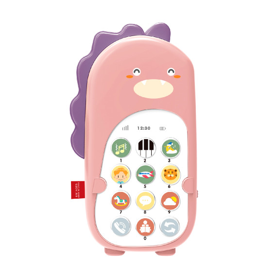 Bébi játék telefon hanghatásokkal Aga4Kids MR1390-Pink - Dinoszaurusz rózsaszín