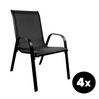 Kerti szék 4 darab AGA MR4400BC-4 - Fekete 