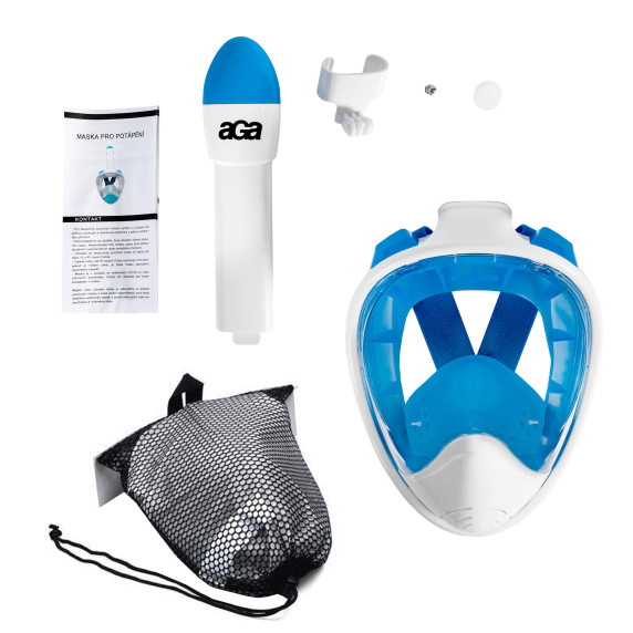 Teljes arcos búvármaszk Snorkeling S/M AGA DS1121WH-BLU - Fehér/kék