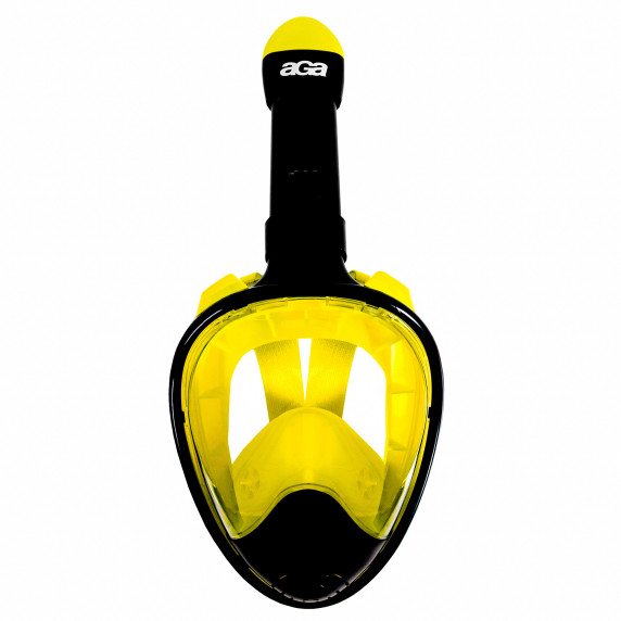 Teljes arcos búvármaszk Snorkeling S/M AGA DS1121BL-YL - Fekete/sárga