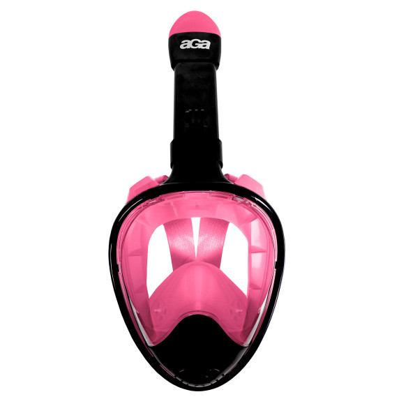 Teljes arcos búvármaszk Snorkeling S/M AGA DS1121BL-PI - Fekete/rózsaszín
