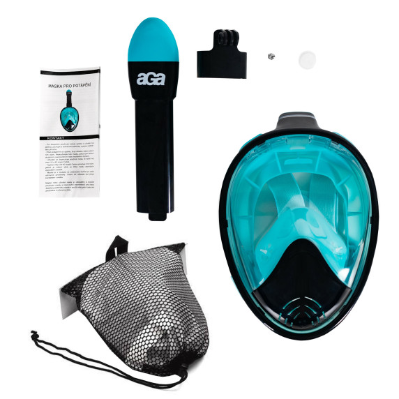 Teljes arcos búvármaszk Snorkeling S/M AGA DS1121BL-GR - Fekete/kék