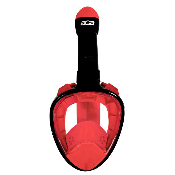 Teljes arcos búvármaszk Snorkeling S/M AGA DS1121R-BL - Fekete/piros