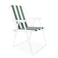 Összecsukható  kerti szék AGA OXFORD MR2125 - zöld csíkokkal Előnézet