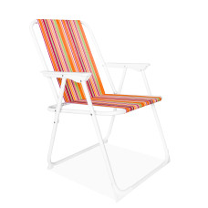 Összecsukható kerti szék AGA OXFORD MR2128 - narancssárga csíkokkal Előnézet