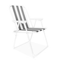 Összecsukható kerti szék AGA OXFORD MR2130 - szürke csíkokkal 