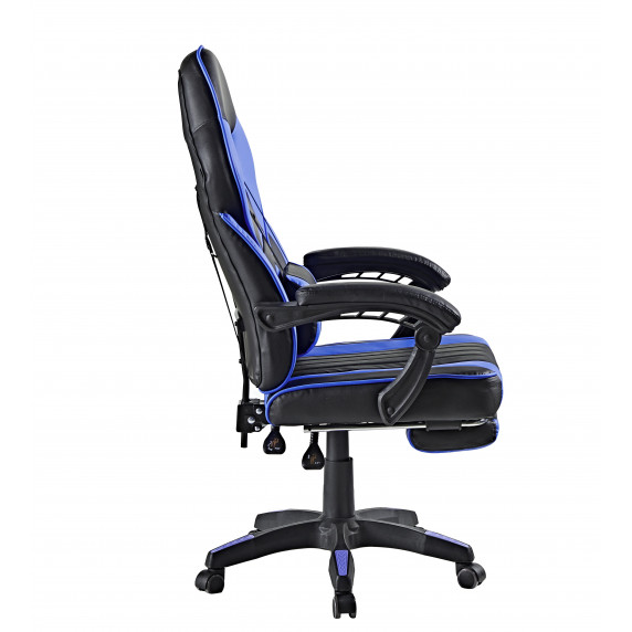 Irodai szék lábtámasszal Aga MR2040Blue - Fekete/kék