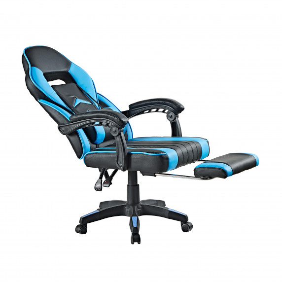 Irodai szék lábtámasszal Aga MR2040SKyBlue - Fekete/világoskék