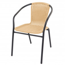 Fém kerti szék rattan szövésű szék Linder Exclusiv MC4606 - szürke/bézs Előnézet