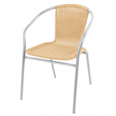 Fém kerti szék rattan szövésű szék Linder Exclusiv MC4608 - ezüst /bézs Előnézet
