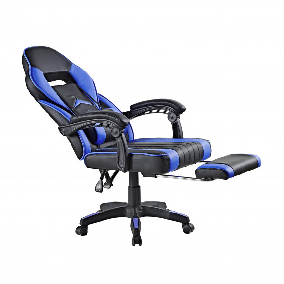 Irodai szék lábtámasszal Aga MR2040Blue - Fekete/kék