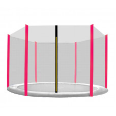 Külső védőháló 305 cm átmérőjű trambulinhoz 6 rudas AGA - Fekete/rózsaszín Előnézet