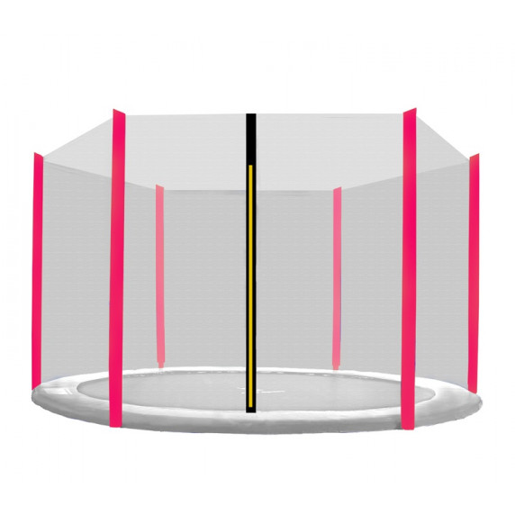 Külső védőháló 430 cm átmérőjű trambulinhoz 6 rudas AGA - Fekete/rózsaszín