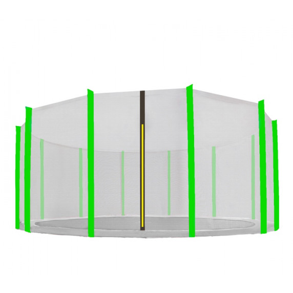 Külső védőháló 460 cm átmérőjű trambulinhoz 12 rudas AGA - Fekete/Világos zöld