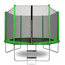 Trambulin külső védőhálóval 250 cm AGA SPORT TOP + létra - Világos zöld Előnézet