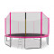 Trambulin külső védőhálóval  430 cm AGA SPORT PRO + létra és cipőtartó - Rózsaszín