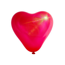 Léggömb, lufi szív alalú LED-del 25 cm Aga4Kids - Piros Előnézet