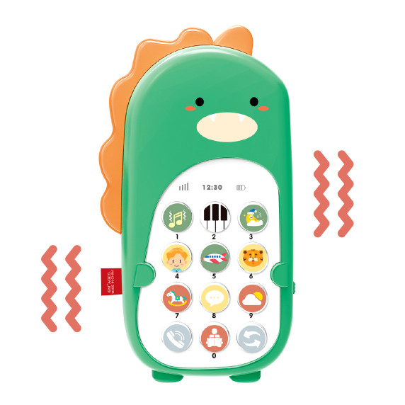 Bébi játék telefon hanghatásokkal Aga4Kids MR1390-Green - Dinoszaurusz zöld
