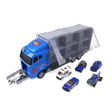Rendőrautókat szállító kamion Aga4Kids - kék Előnézet