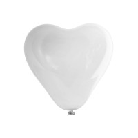 Léggömb, lufi szív alalú 25 cm 10 darab Aga4Kids  - Fehér 