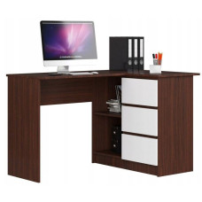 Sarok íróasztal jobbos 124,5x77x85 cm AKORD CLP - Wenge/fehér Előnézet