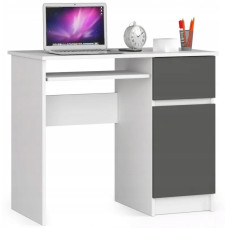 Íróasztal jobbos 90x55x77 cm AKORD Pixel - Fehér/grafitszürke Előnézet