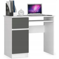 Íróasztal balos 90x55x77 cm AKORD Pixel - Fehér/grafitszürke Előnézet
