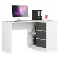 Sarok íróasztal jobbos 124,5x77x85 cm AKORD CLP - Fehér/grafitszürke 
