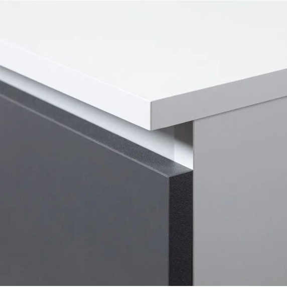 Sarok íróasztal jobbos 124,5x77x85 cm AKORD CLP - Fehér/grafitszürke