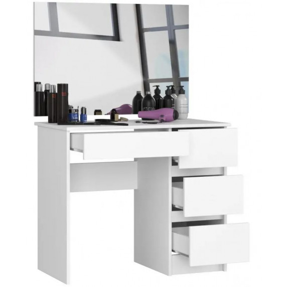 Fésülködő asztal tükörrel jobbos CLP T-6/SL 900x600  - fehér