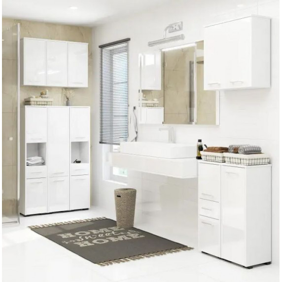 Fürdőszoba szekrény FIN 85cm magasfényű - fehér