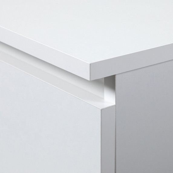 Íróasztal fiókokkal és kihúzható billentyűzet tartóval balos 90x77x50 cm Inlea4Home A-6 CLP LEWE - fehér