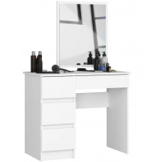 Fésülködő asztal tükörrel balos   CLP T-6/SL - fehér Előnézet