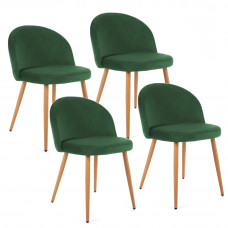 Velúr szék 4 db skandináv stílusban -Zöld Előnézet