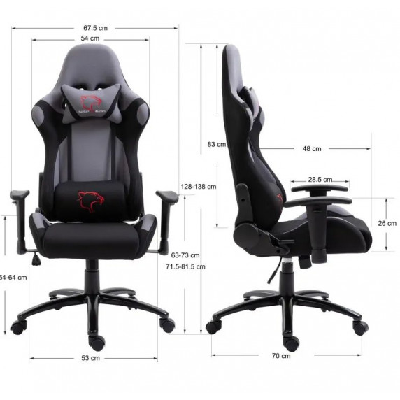 Gamer szék F4G FG38 - Fekete/grafit szürke