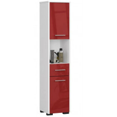 Fürdőszoba szekrény FIN 140cm magasfényű - fehér/piros Előnézet