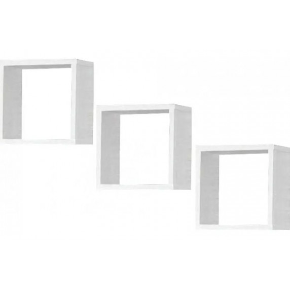 Fali polc 25 x 25cm kocka alakú - fehér