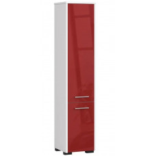 Fürdőszoba szekrény 140cm magasfényű - fehér/piros Előnézet