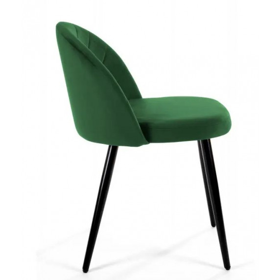 Velúr szék steppelt 4 db skandináv stílusban - Zöld