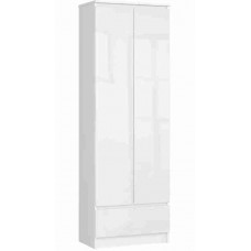 Kétajtós szekrény 1 fiókkal AKORD R60 2D 1SZ CLP POLYSK - Fehér magasfényű Előnézet