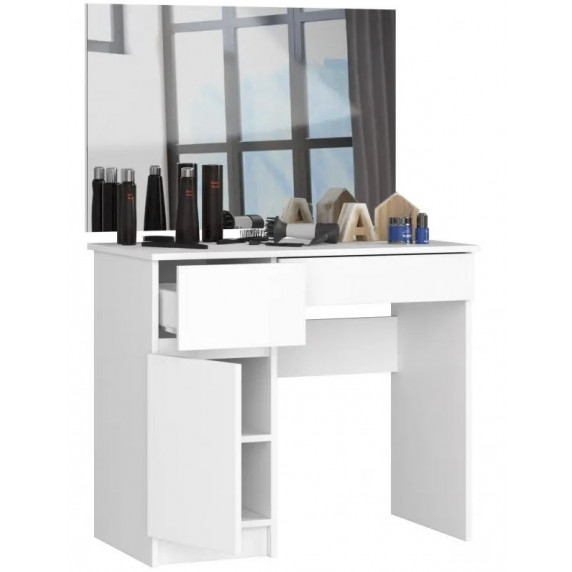 Fésülködő asztal tükörrel balos  P-2 / SL 900x600 - fehér
