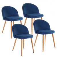 Velúr szék 4 db skandináv stílusban - Kék 