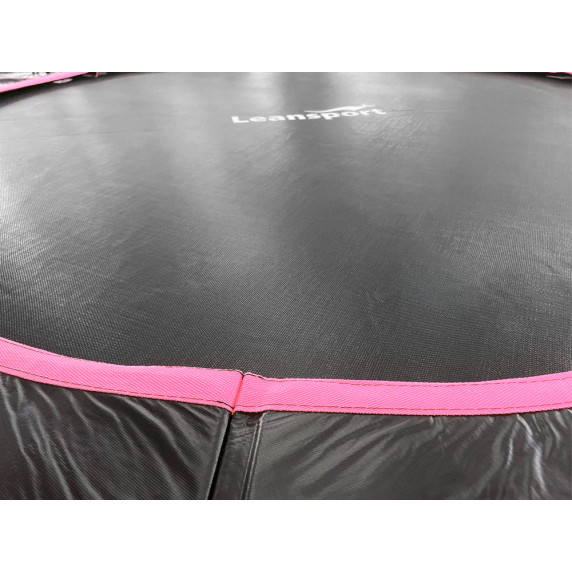 Trambulin belső védőhálóval 366 cm LEAN SPORT MAX 12 ft - Fekete/rózsaszín