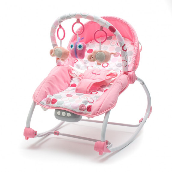 Multifunkcionális baba hinta pihenőszék Baby Mix - Rózsaszín/fehér