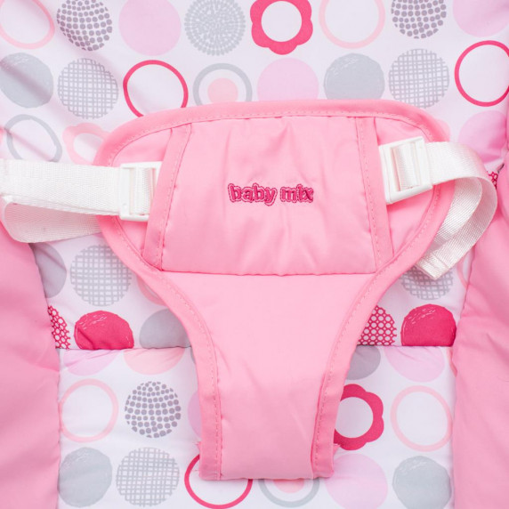 Multifunkcionális baba hinta pihenőszék Baby Mix - Rózsaszín/fehér
