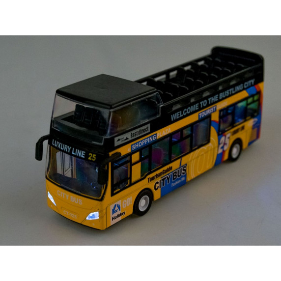 Játék autóbusz Inlea4Fun DIE CAST - Sárga