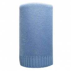Bambusz kötött takaró, babapléd 100x80 cm NEW BABY - kék Előnézet
