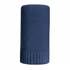 Bambusz kötött takaró, babapléd 100x80 cm NEW BABY - sötét kék Előnézet