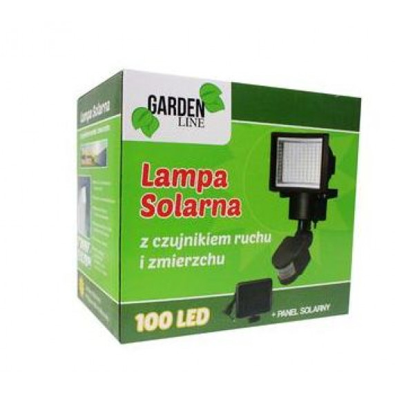 Napelemes lámpa mozgásérzékelővel 100 LED GARDEN LINE - fekete 
