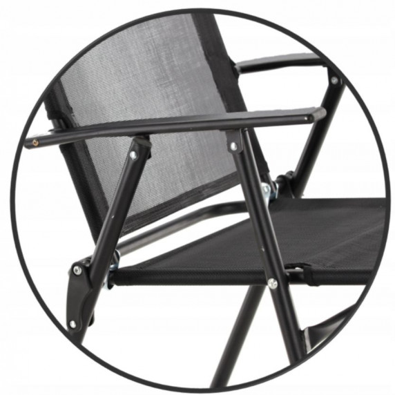 Kerti asztal székekkel  napernyővel GARDEN LINE - fekete